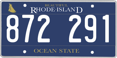 RI license plate 872291