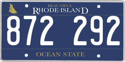 RI license plate 872292