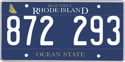 RI license plate 872293