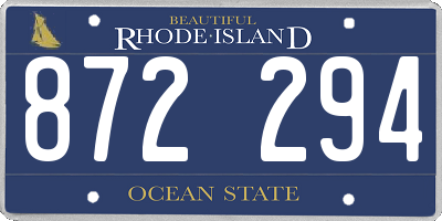 RI license plate 872294