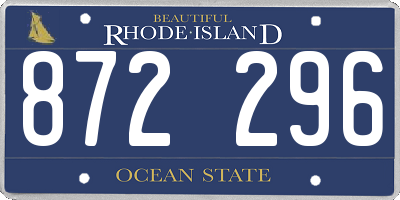 RI license plate 872296
