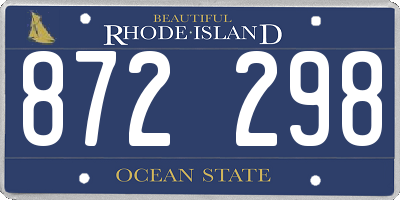 RI license plate 872298