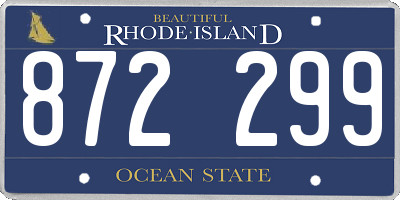 RI license plate 872299