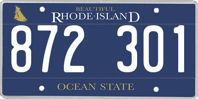 RI license plate 872301