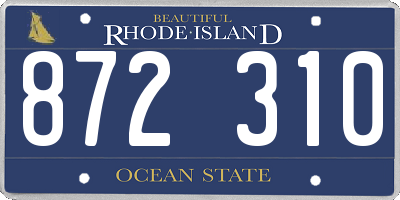 RI license plate 872310
