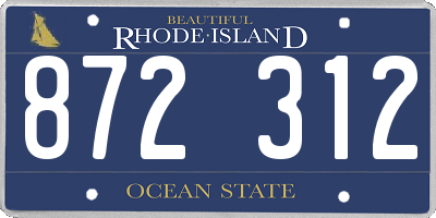 RI license plate 872312