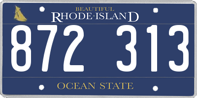 RI license plate 872313