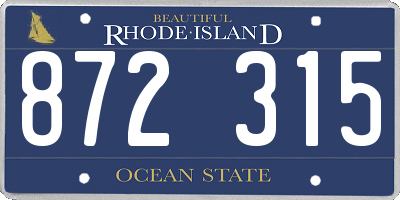 RI license plate 872315