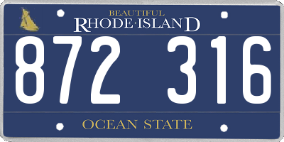 RI license plate 872316