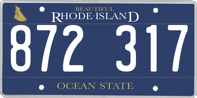RI license plate 872317