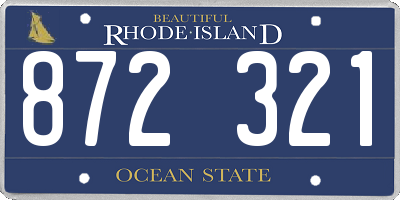 RI license plate 872321