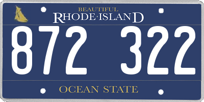 RI license plate 872322
