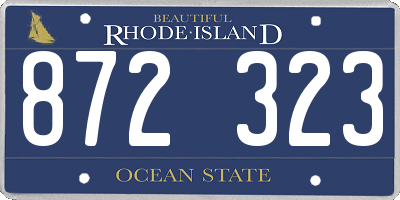 RI license plate 872323
