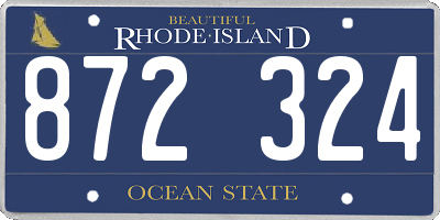 RI license plate 872324