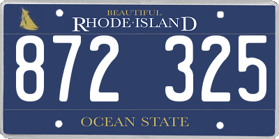 RI license plate 872325