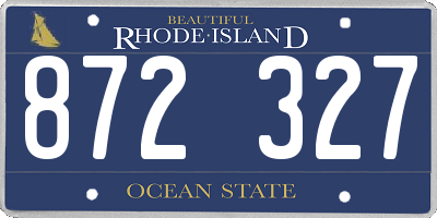 RI license plate 872327