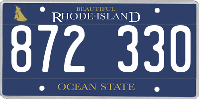RI license plate 872330