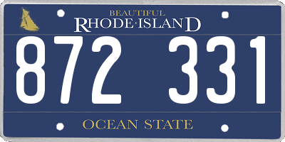 RI license plate 872331