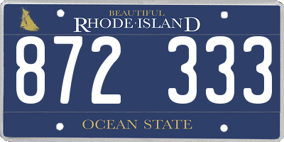 RI license plate 872333