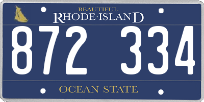 RI license plate 872334