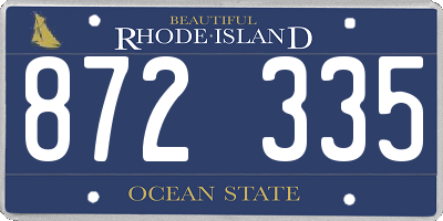 RI license plate 872335