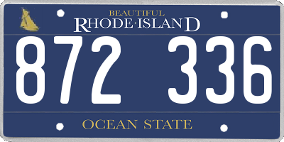 RI license plate 872336