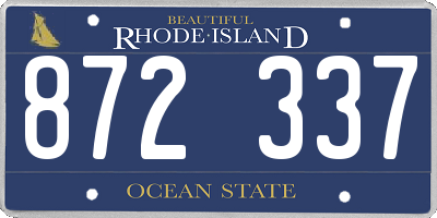 RI license plate 872337