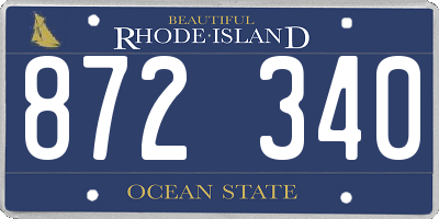RI license plate 872340