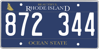 RI license plate 872344