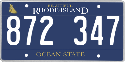 RI license plate 872347