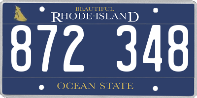 RI license plate 872348