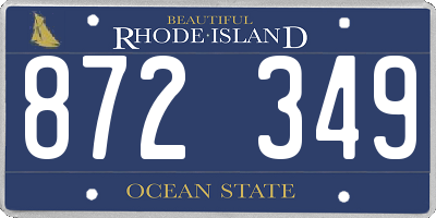 RI license plate 872349