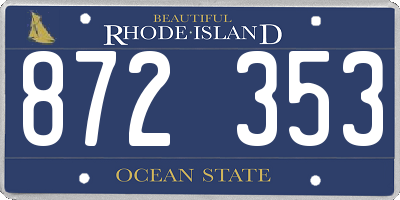 RI license plate 872353