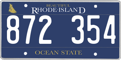 RI license plate 872354