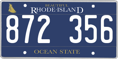 RI license plate 872356