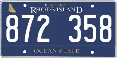 RI license plate 872358