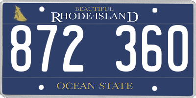 RI license plate 872360
