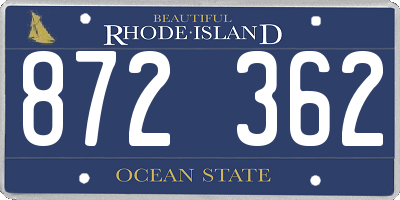 RI license plate 872362