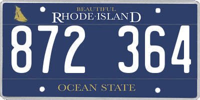 RI license plate 872364