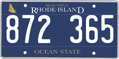 RI license plate 872365
