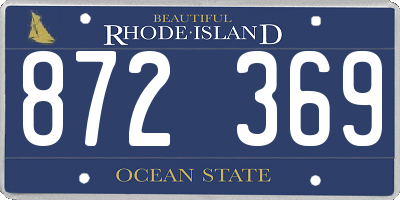 RI license plate 872369