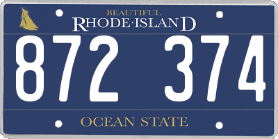 RI license plate 872374