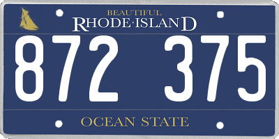 RI license plate 872375