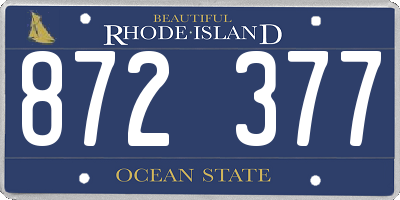 RI license plate 872377