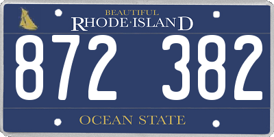 RI license plate 872382