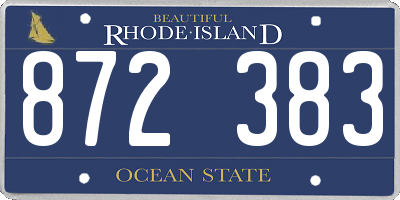 RI license plate 872383