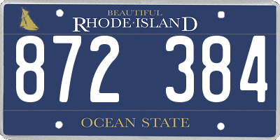 RI license plate 872384