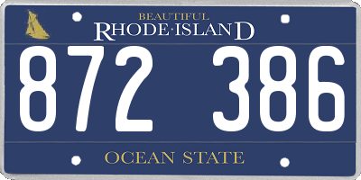 RI license plate 872386