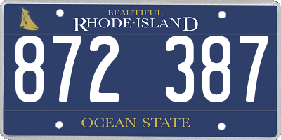 RI license plate 872387
