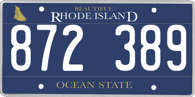 RI license plate 872389